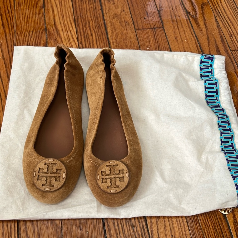 Tory Burch brown suede flats size 7